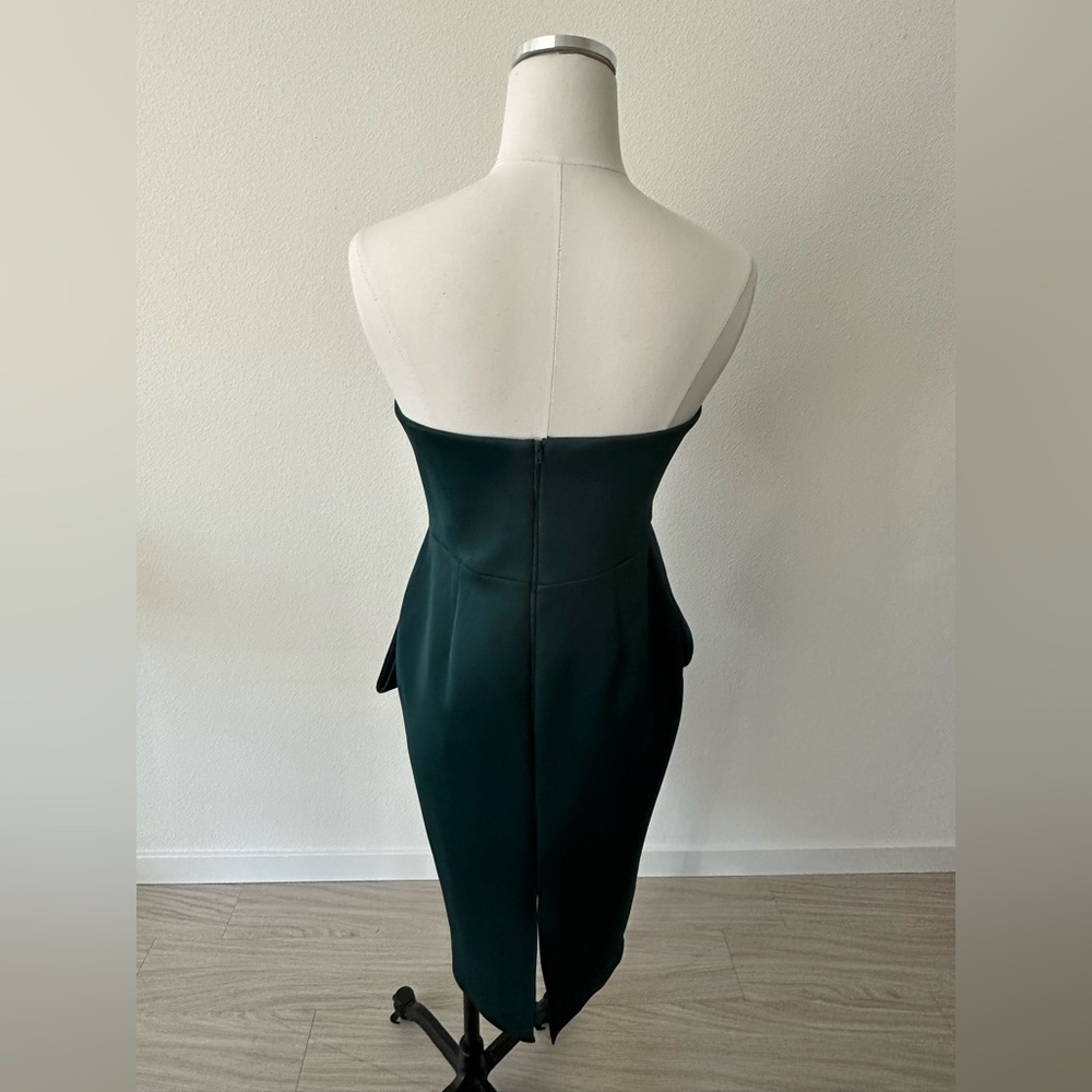 ASOS Scuba Evergreen Strapless Midi Dress with Bow detail - Picture 5 of 5